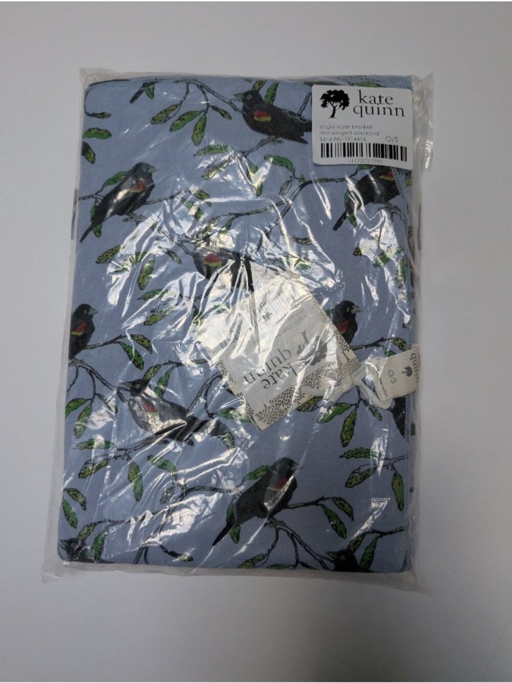 Kate Quinn Organic Cotton Single Layer Blanket Swaddle Red-winged Blackbird